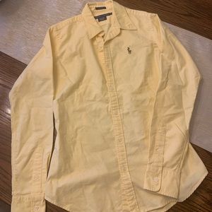 Polo Ralph Lauren Women's Slim Fit Long Sleeve Shirt Buttondown - Yellow Size 2